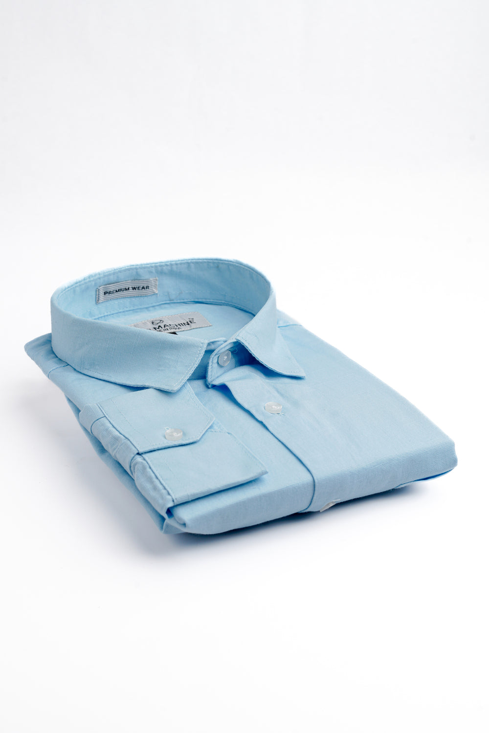 Sky Blue colour Rodi Machine shirt on a white background