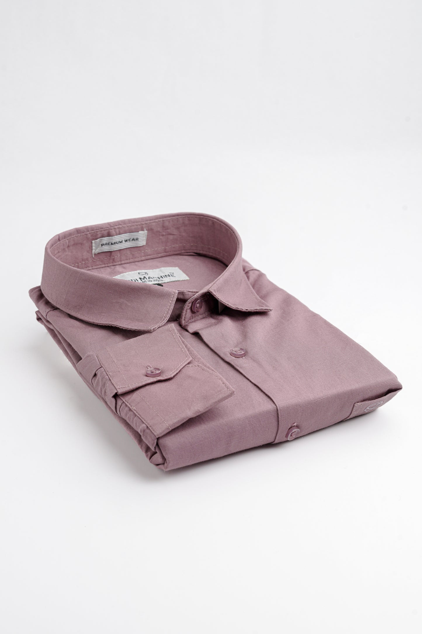 Folded Lavender colour Rodi Machine shirt on a white background
