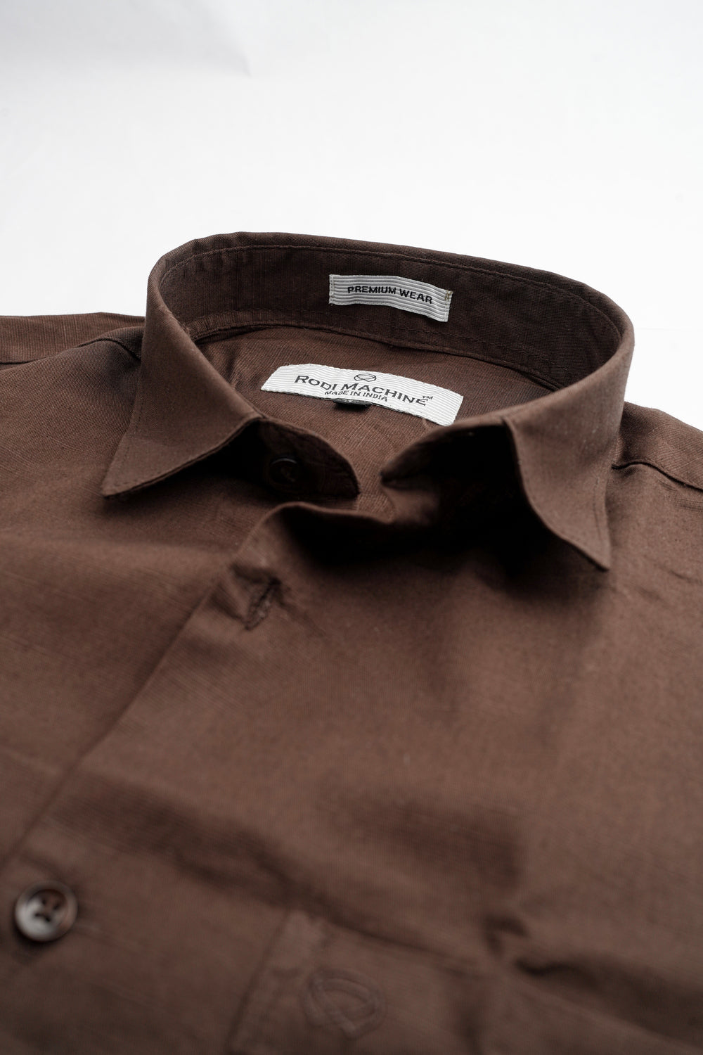 Close-up of Brown colour Rodi Machine shirt