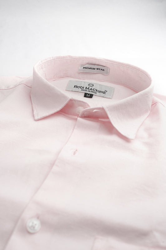 Pink Color Linen Blend Shirt