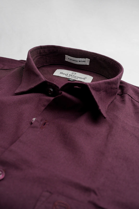 Purple Color Linen Blend Shirt
